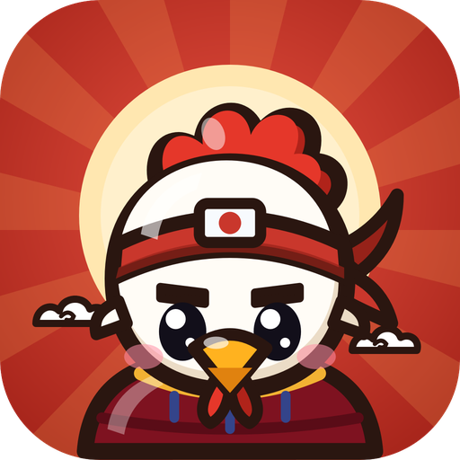 Icono de PIRROW: el gallo samurái con su cinta en la frente.
